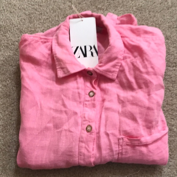 Zara Tops Zara Linen Shirt With Pockets Poshmark